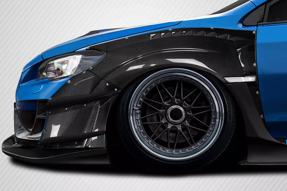 2015-2021 Subaru WRX STI Carbon Creations VRS Wide Body Front Fenders 8 Piece - Image 1