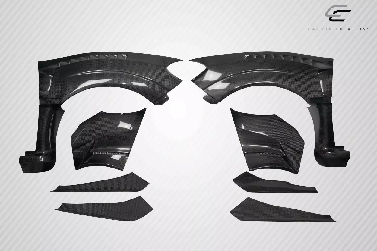 2015-2021 Subaru WRX STI Carbon Creations VRS Wide Body Front Fenders 8 Piece - Image 2