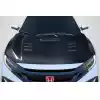 2016-2021 Honda Civic Carbon Creations TS 1 Hood - 1 Piece - Image 1