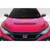 2016-2021 Honda Civic Duraflex V2 Type R Look Hood - 1 Piece - Image 1