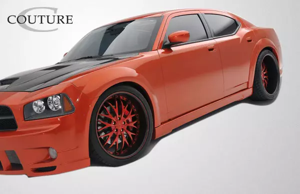 2006-2010 Dodge Charger Couture Urethane Luxe Wide Body Front Fender Flares 2 Piece - Image 6