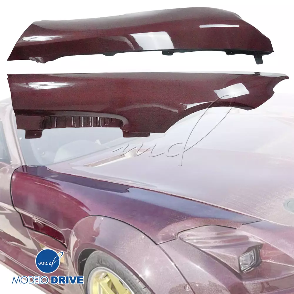 ModeloDrive Carbon Fiber BLK-GT Wide Body Fenders (front) > Mercedes-Benz SLS AMG (R197) 2011-2014 - Image 1