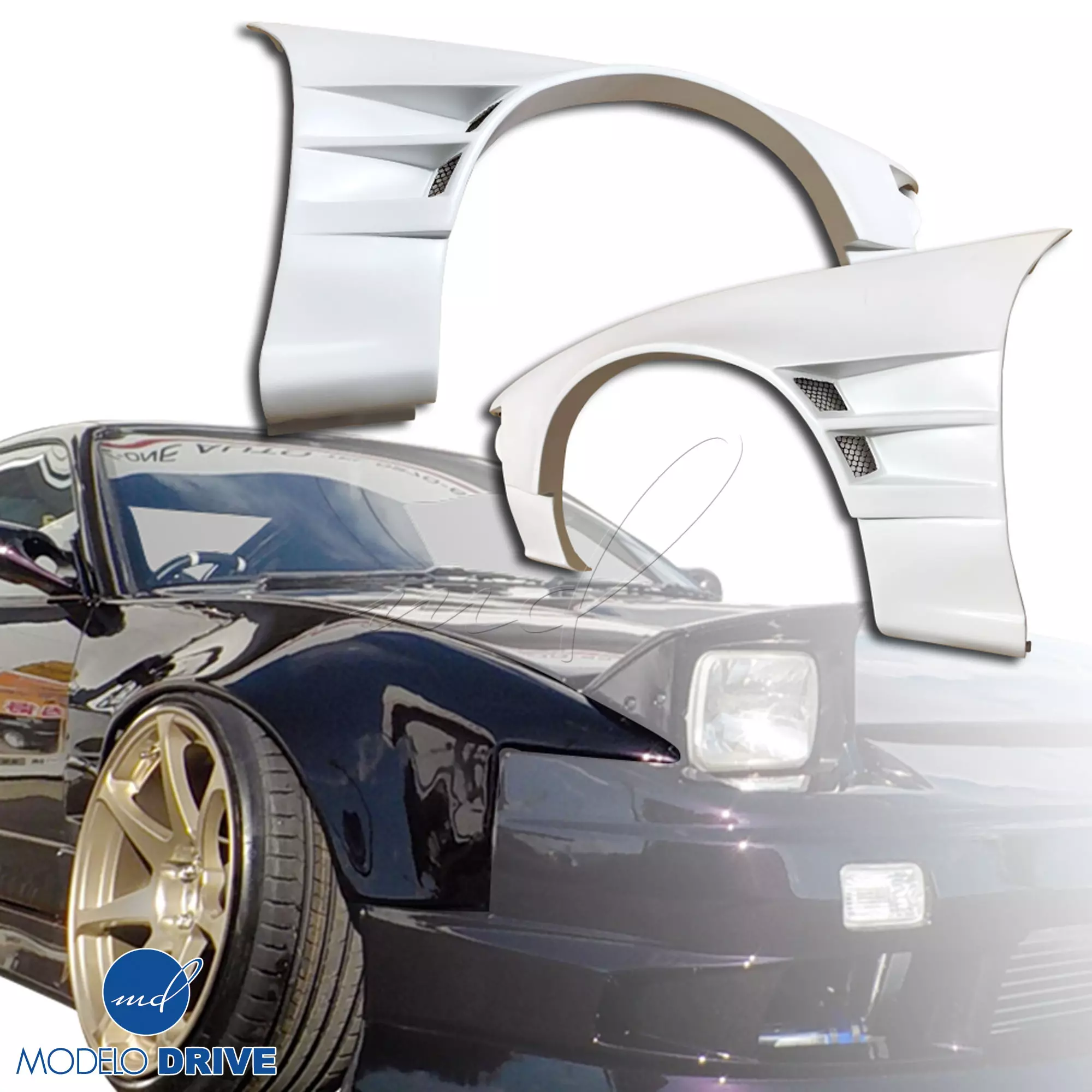 ModeloDrive FRP ORI t4 75mm Wide Body Fenders (front) > Nissan 240SX 1989-1994 > 2/3dr - Image 1