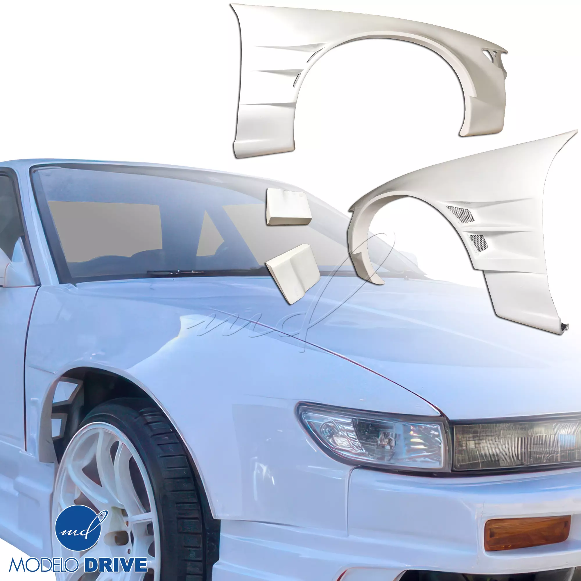 ModeloDrive FRP ORI t4 75mm Wide Body Fenders (front) 4pc > Nissan Silvia S13 1989-1994> 2/3dr - Image 33