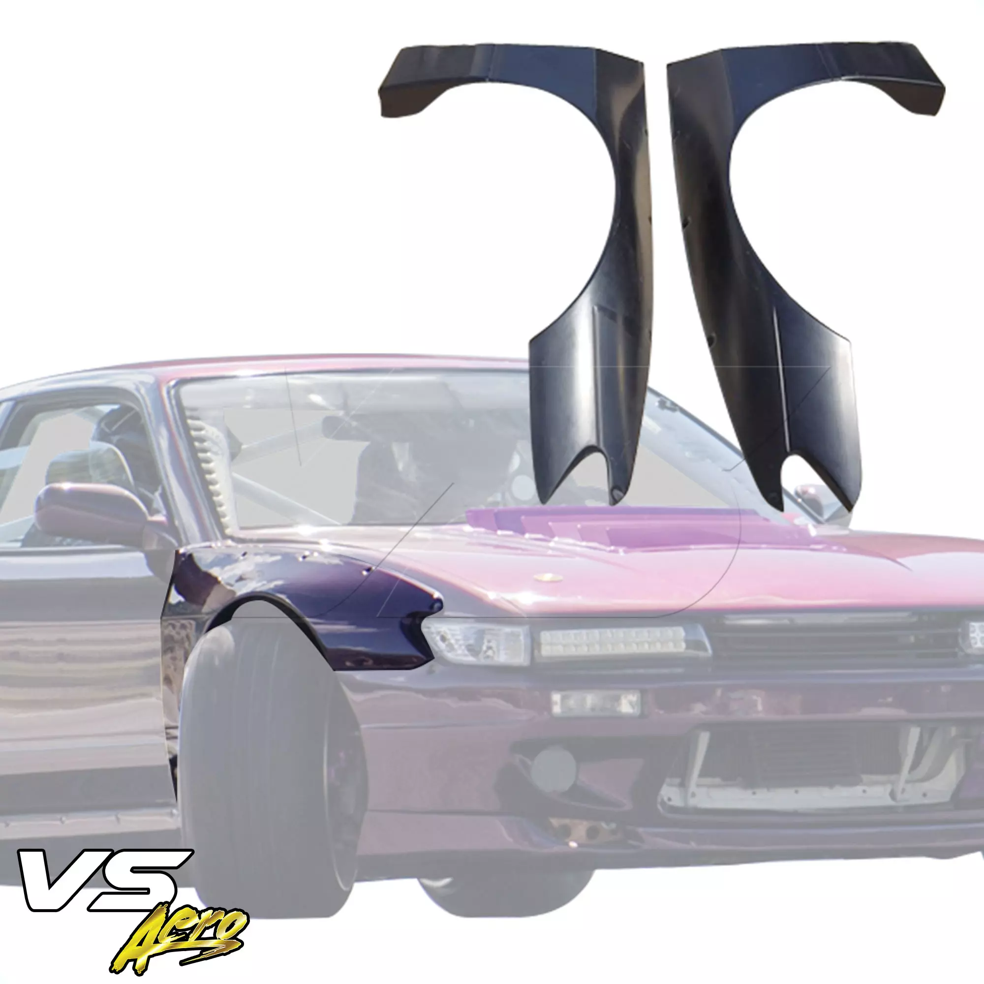 VSaero FRP TKYO v3 Wide Body 40mm Fender Flares (front) > Nissan Silvia S13 1989-1994 > 2/3dr - Image 1