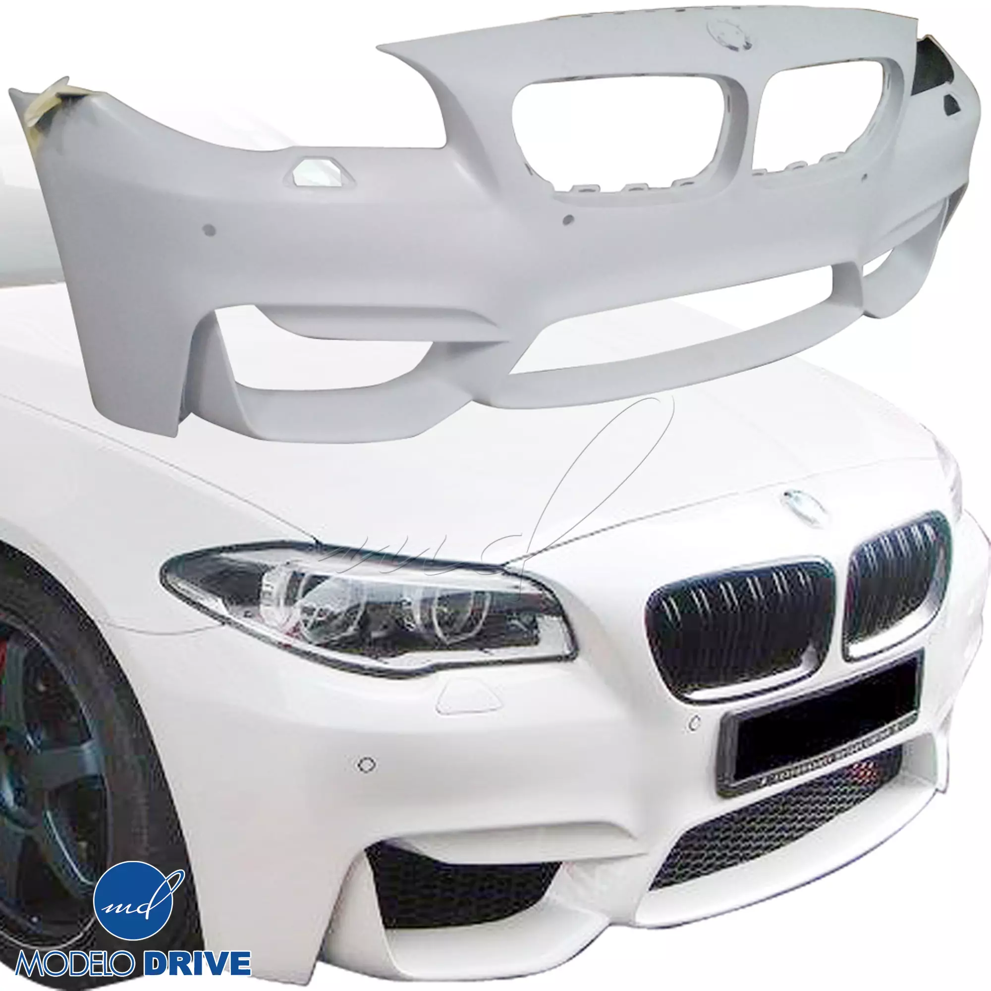 ModeloDrive FRP Type-M4 Style Front Bumper and Lip 2pc > BMW 5-Series F10 2011-2016 > 4dr - Image 8