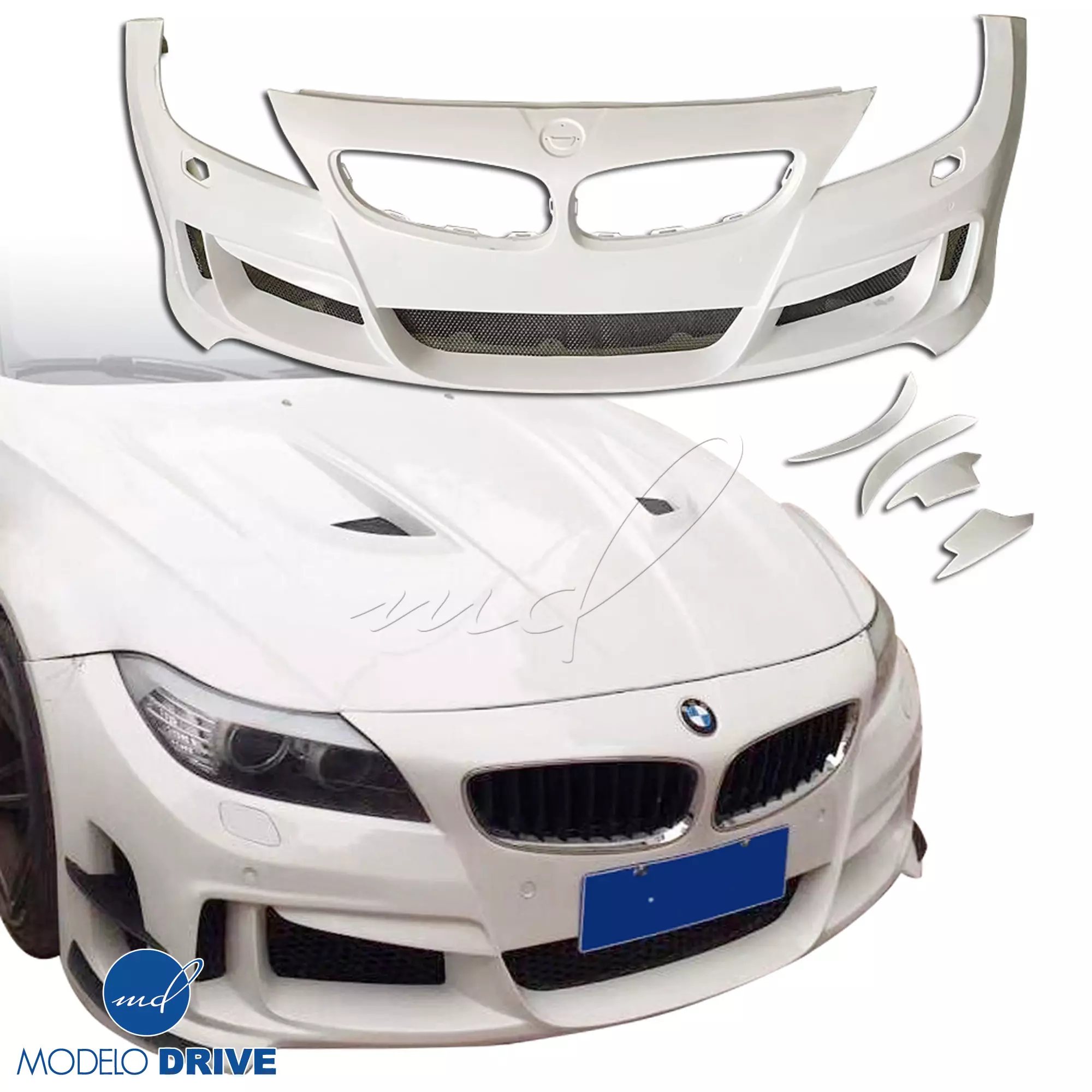 ModeloDrive FRP LVL Wide Body Front Bumper 5pc > BMW Z4 E89 2009-2016 - Image 24