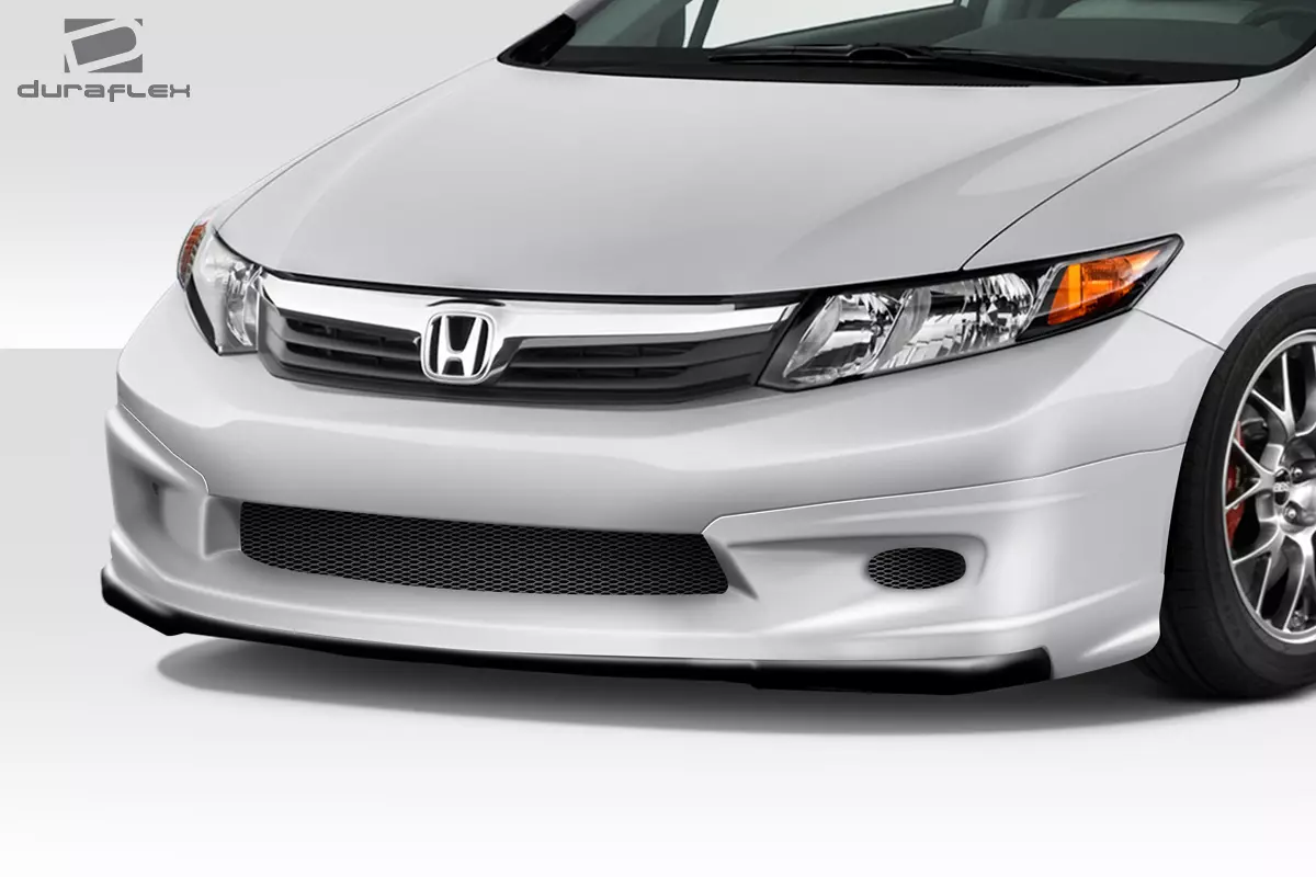 2012-2012 Honda Civic 4DR Duraflex Type M Front Lip Spoiler 1 Piece - Image 2