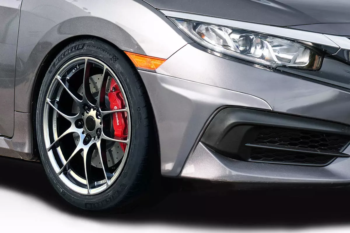 2016-2018 Honda Civic 2DR 4DR Duraflex HFP Look Front Lip Add On 2 Piece (S) - Image 1