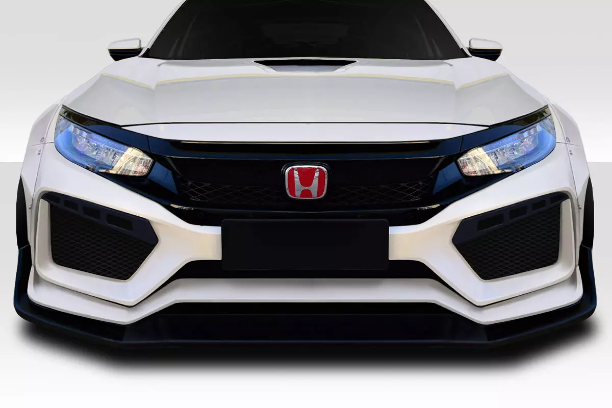 2016-2021 Honda Civic 4DR Duraflex RBT Widebody Look Front Bumper 1 Piece - Image 1
