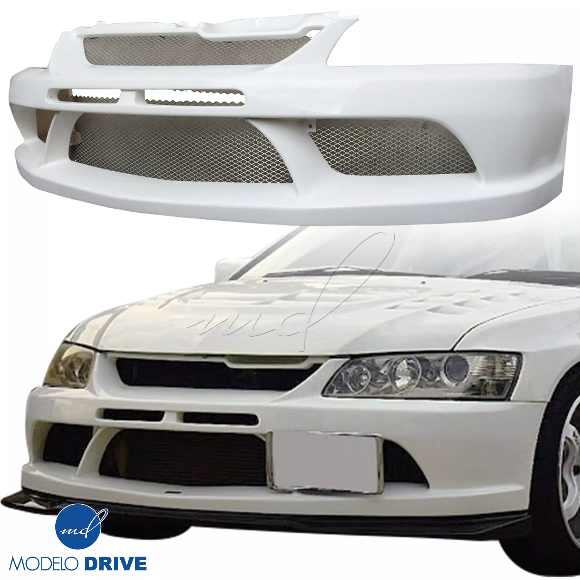 ModeloDrive FRP VAR V2 Front Bumper /w Lip > Mitsubishi Evolution 8 9 2003-2006 - Image 1