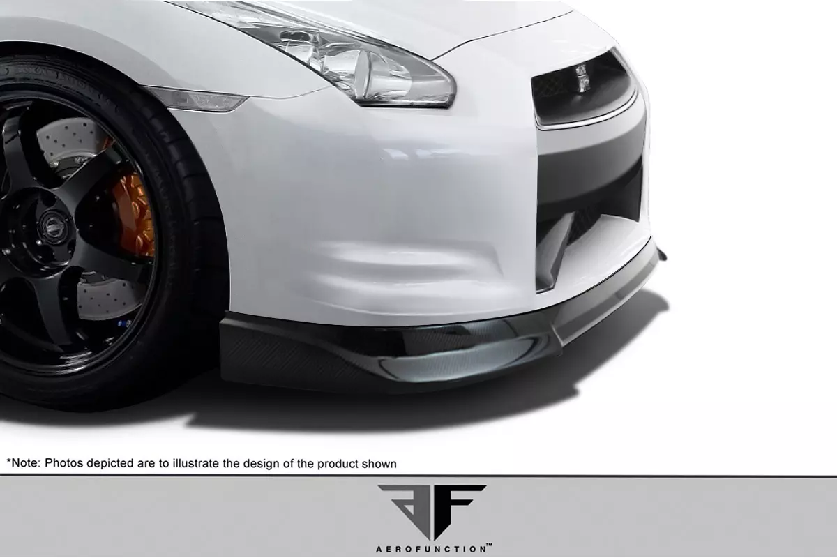 2009-2011 Nissan GT-R R35 Carbon AF-2 Front Add-On Spoiler ( CFP ) 1 Piece - Image 2
