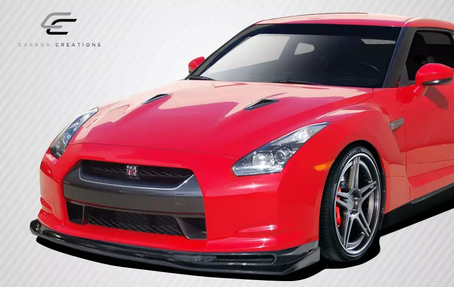 2009-2011 Nissan GT-R R35 Carbon Creations Eros Version 5 Front Lip Under Spoiler Air Dam 1 Piece - Image 2