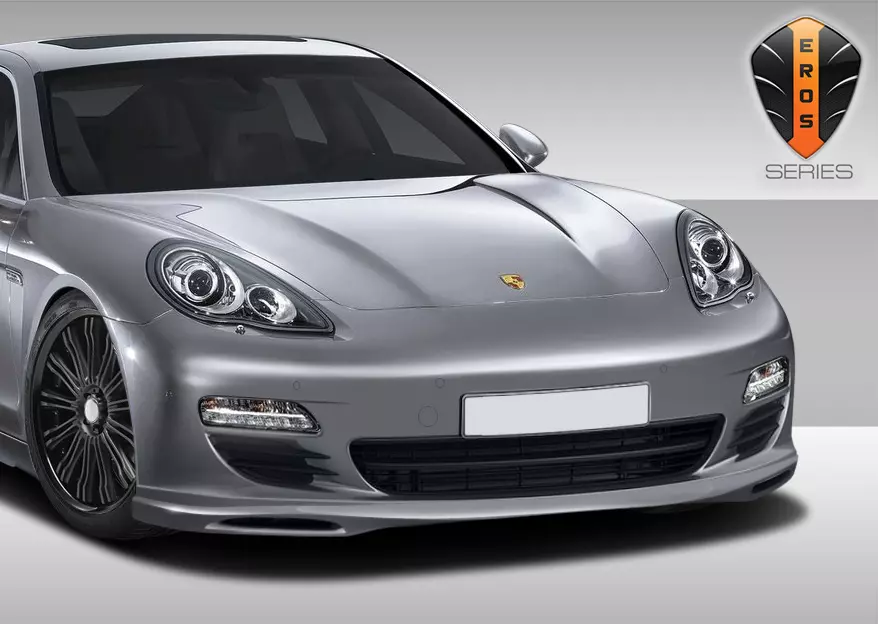 2010-2013 Porsche Panamera Eros Version 2 Front Lip Under Spoiler Air Dam 1 Piece - Image 2