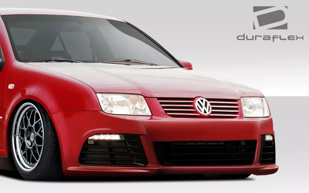 1999-2004 Volkswagen Jetta Duraflex R Look Front Bumper Cover 1 Piece - Image 2