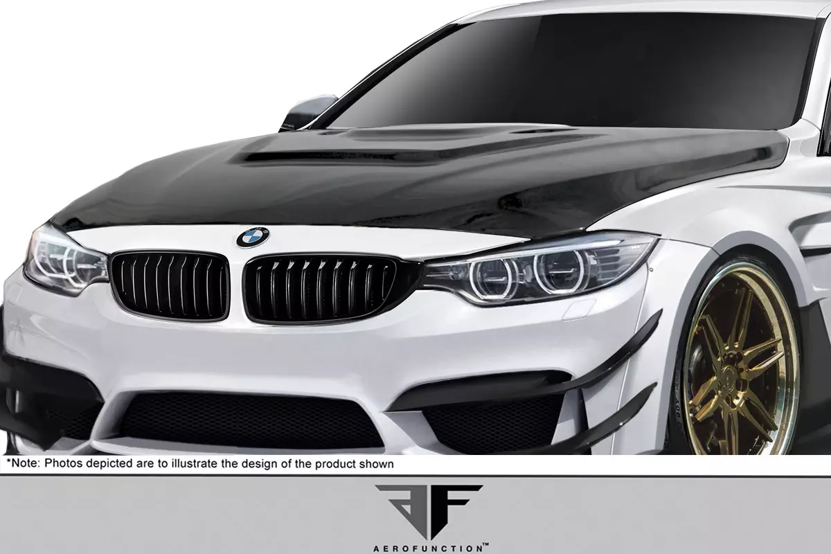 2012-2018 BMW 3 Series F30 / 2014-2020 4 Series F32 Carbon AF-1 Hood ( CFP ) 1 Piece - Image 2