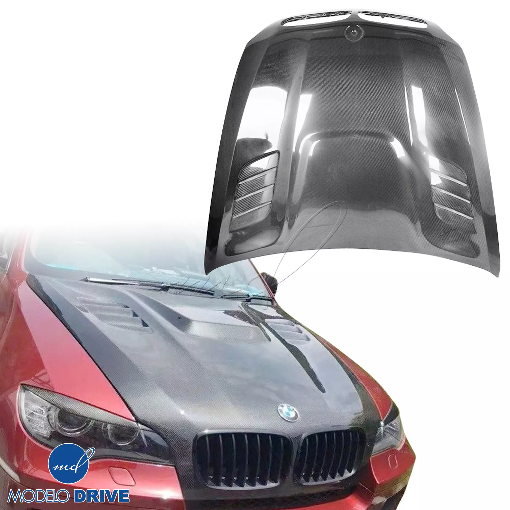 ModeloDrive Carbon Fiber VORT Hood > BMW X6 E71 2008-2014 - Image 6