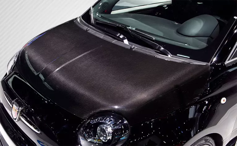 2012-2019 Fiat 500 Carbon Creations DriTech OEM Look Hood 1 Piece - Image 1
