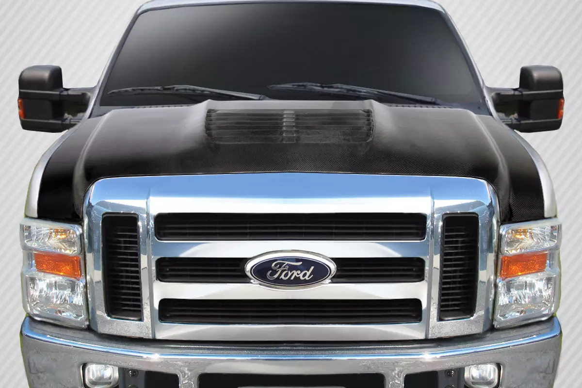 2008-2010 Ford Super Duty F250 F350 F450 Carbon Creations GT500 V2 Hood 1 Piece - Image 1