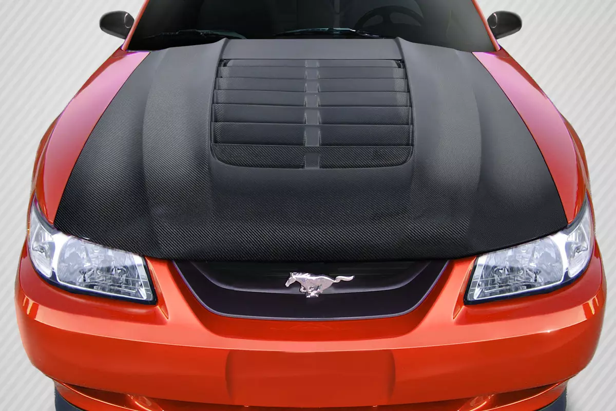 1999-2004 Ford Mustang Carbon Creations GT500 V2 Hood 1 Piece - Image 1