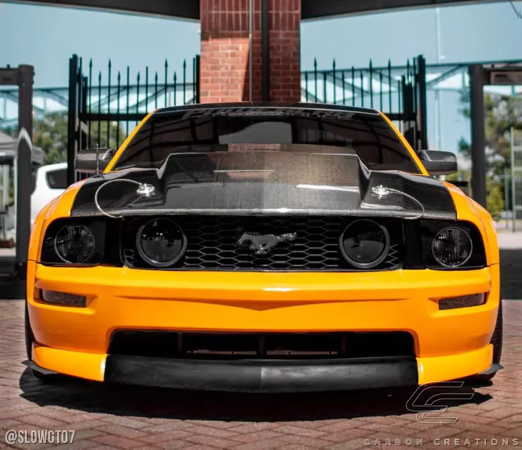 2005-2009 Ford Mustang Carbon Creations 2.5 Inch Cowl Hood 1 Piece - Image 2