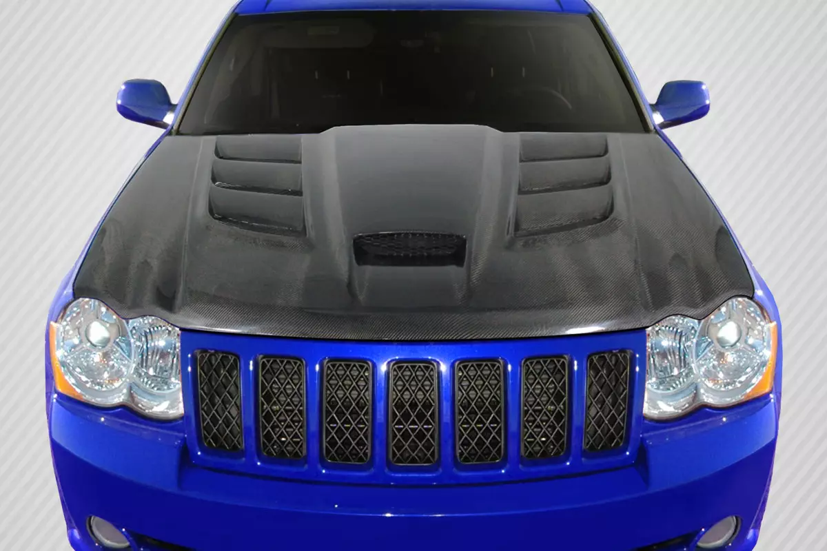 2005-2010 Jeep Grand Cherokee Carbon Creations DriTech Viper Look Hood 1 Piece - Image 1