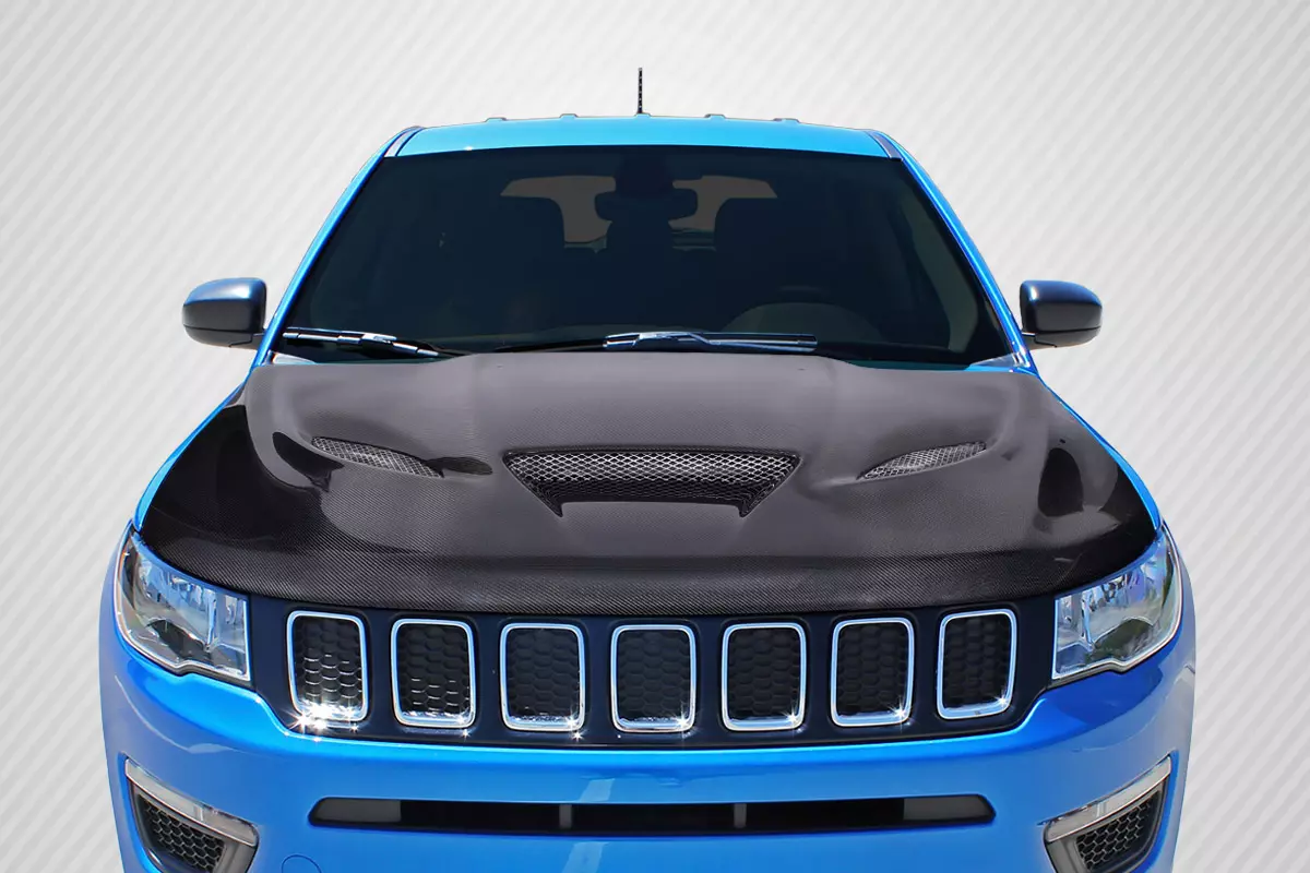 2011-2022 Jeep Grand Cherokee Carbon Creations Hellcat Look Hood 1 Piece - Image 1