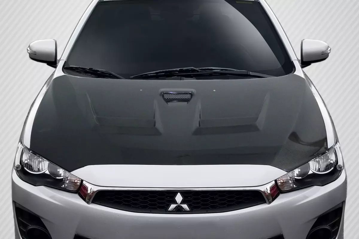 2008-2017 Mitsubishi Lancer / Lancer Evolution 10 Carbon Creations D Spec Hood 1 Piece - Image 1