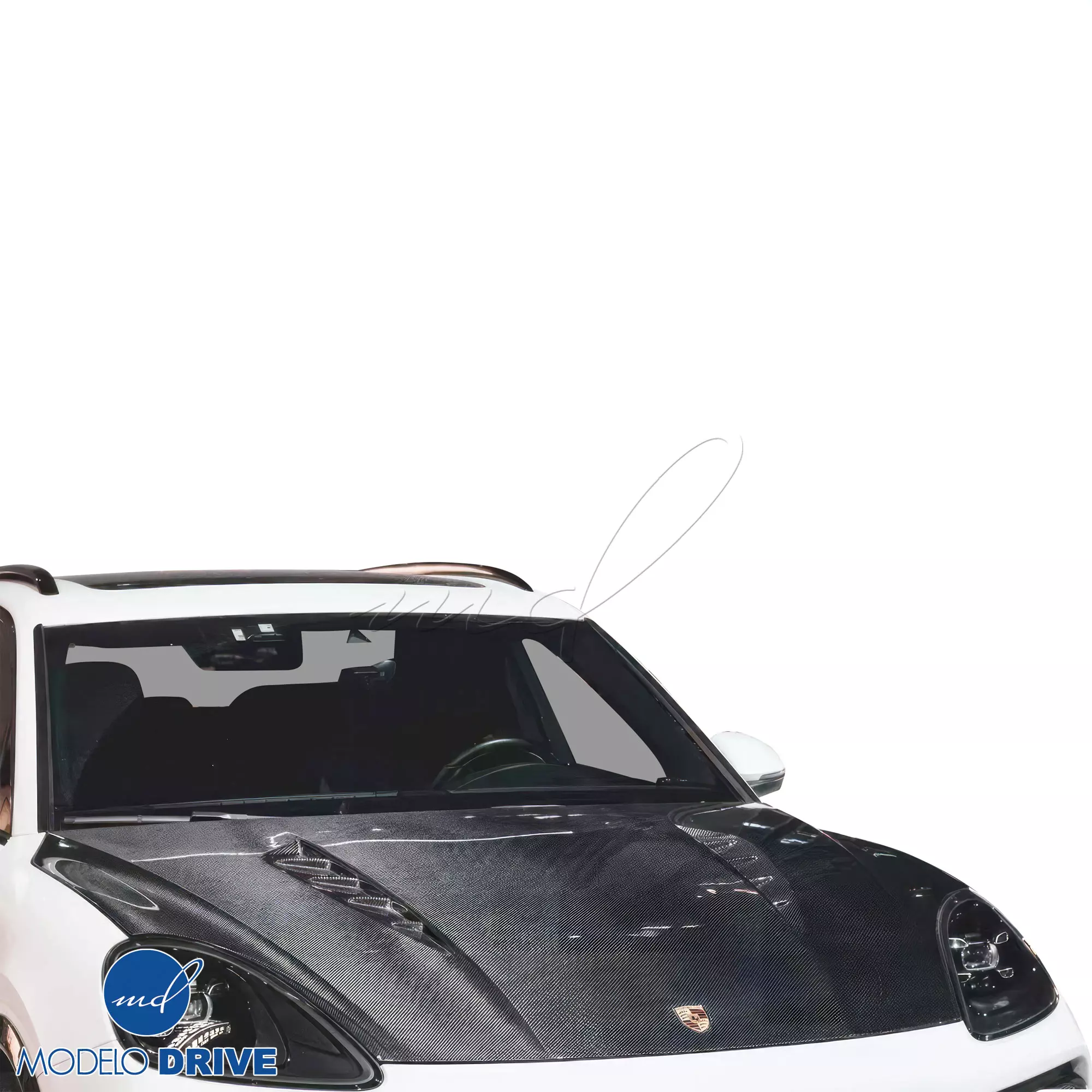 ModeloDrive Carbon Fiber MASO Hood > Porsche Cayenne (958) 2015-2018 - Image 16