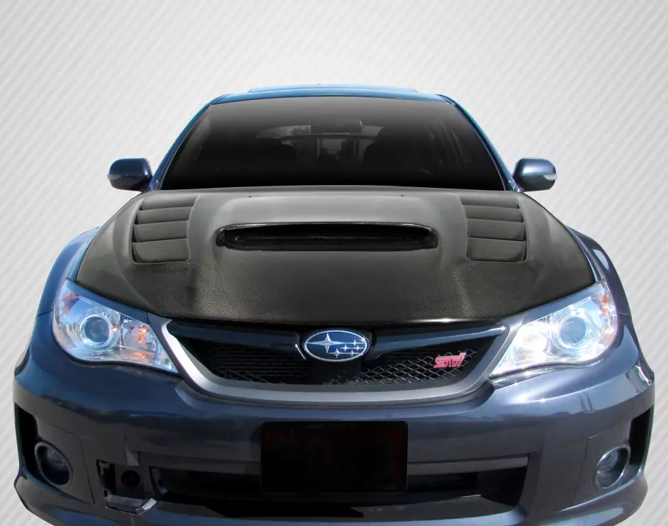 2008-2011 Subaru Impreza 2008-2014 WRX STI Carbon Creations DriTech VR-S Hood 1 Piece - Image 1