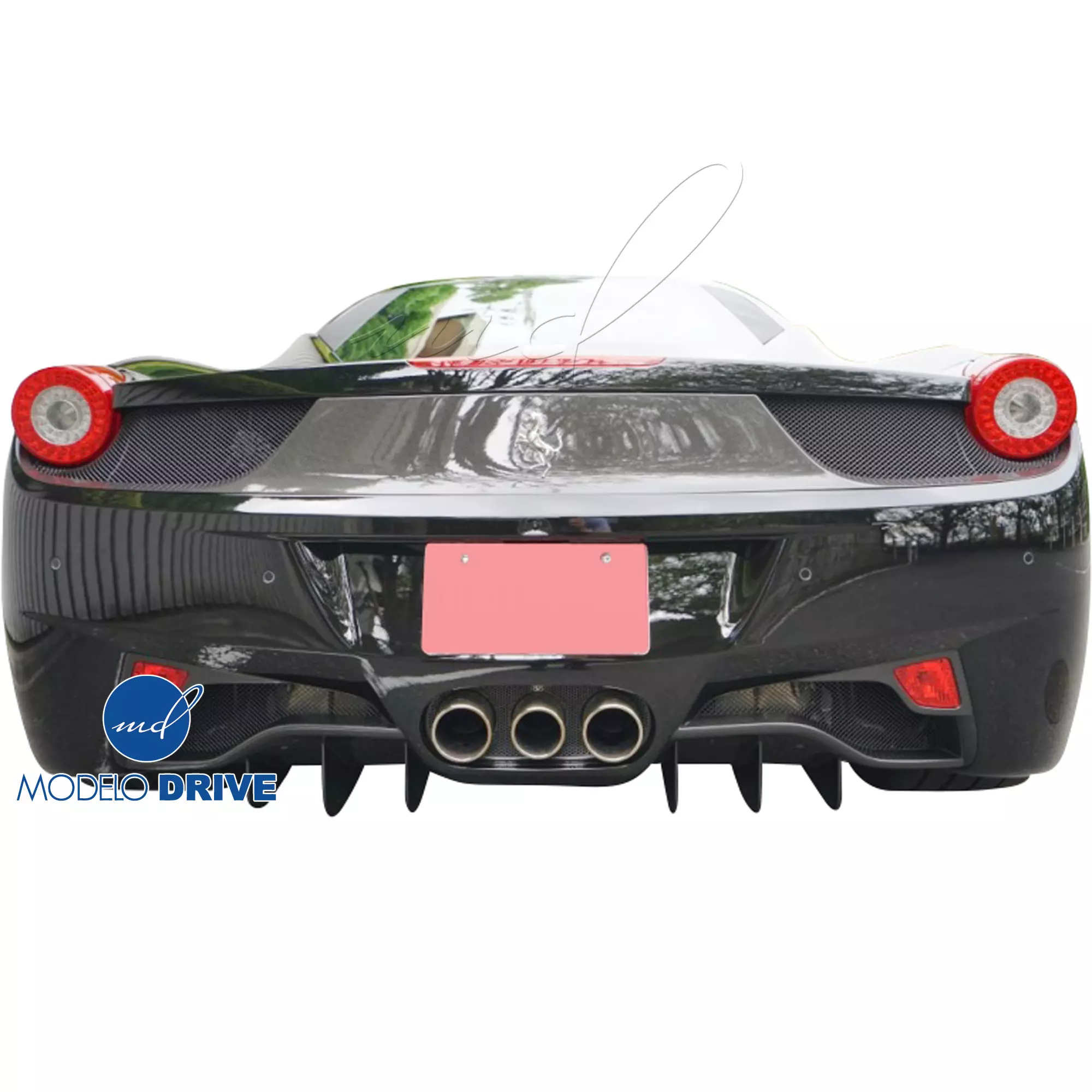 ModeloDrive Carbon Fiber OER Rear Diffuser /w Garnishes > Ferrari 458 2015-2020 - Image 2