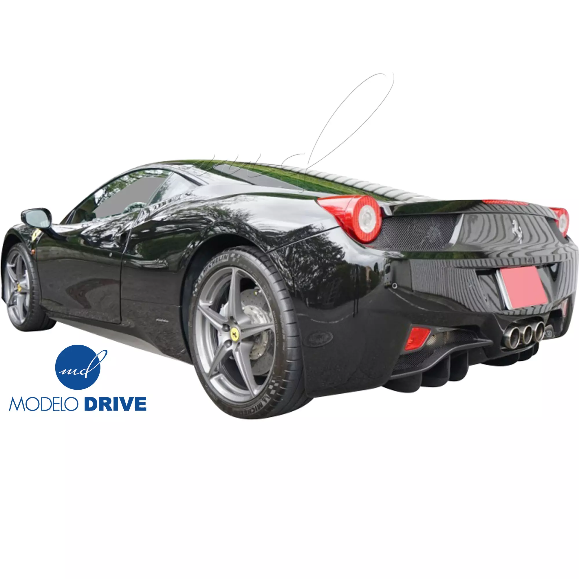 ModeloDrive Carbon Fiber OER Rear Fog Light Surround Garnishes > Ferrari 458 2015-2020 - Image 4