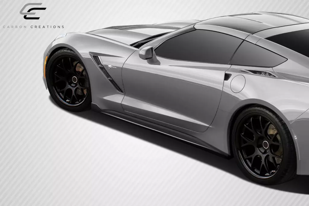 2014-2019 Chevrolet Corvette C7 Carbon Creations GT Concept Side Splitters 2 Piece - Image 1