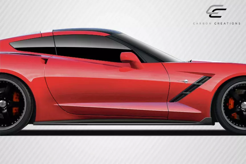 2014-2019 Chevrolet Corvette C7 Carbon Creations GT Concept Side Splitters 2 Piece - Image 2