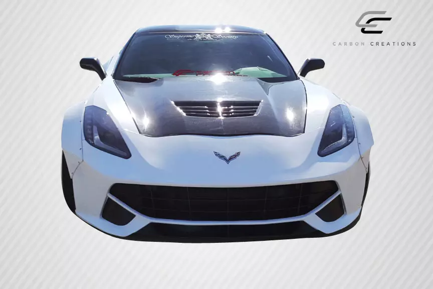 2014-2019 Chevrolet Corvette C7 Carbon Creations DriTech Z06 Look Hood- 1 Piece - Image 3