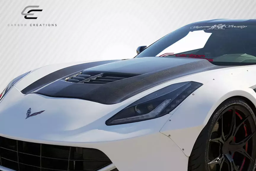 2014-2019 Chevrolet Corvette C7 Carbon Creations DriTech Z06 Look Hood- 1 Piece - Image 4