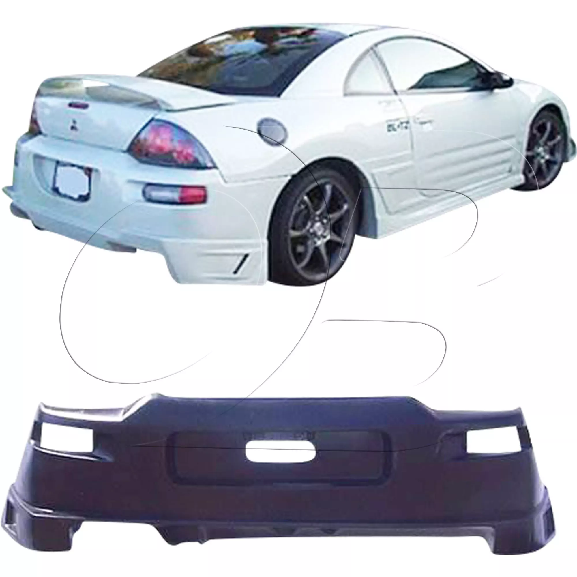 KBD Urethane Blits Style 4pc Full Body Kit > Mitsubishi Eclipse 2000-2005 - Image 20