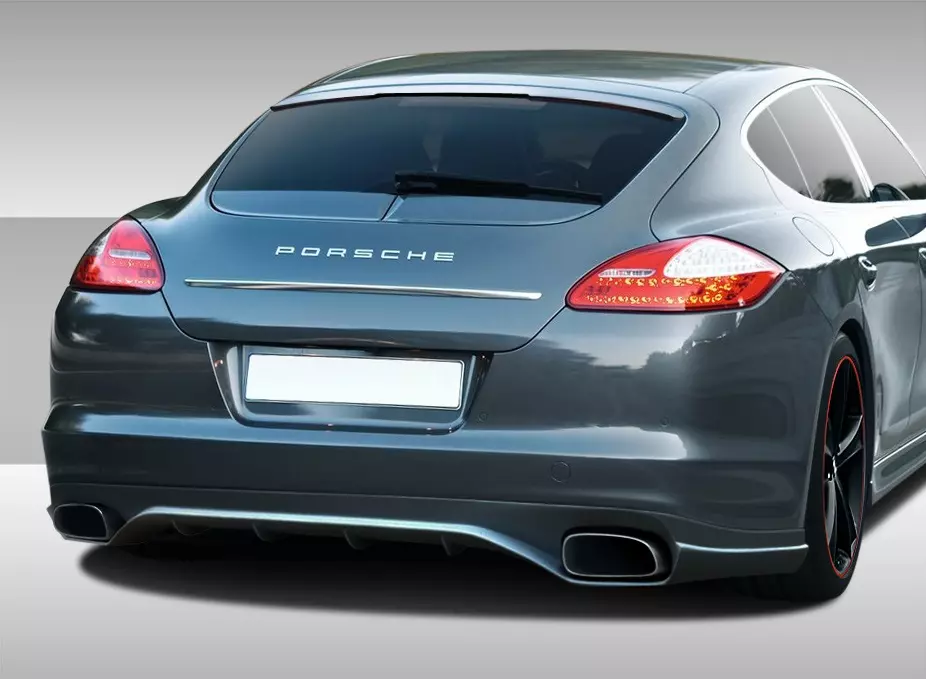 2010-2013 Porsche Panamera Eros Version 2 Rear Lip Under Spoiler Air Dam 1 Piece - Image 1