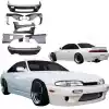 VSaero FRP TKYO v1 Wide Body Kit 8pc for Nissan 240SX S14 1995-1996 - Image 4