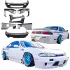 VSaero FRP TKYO v1 Wide Body Kit 8pc for Nissan 240SX S14 1995-1996 - Image 1