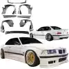 VSaero FRP TKYO Wide Body Kit 12pc w Wing for BMW 3-Series 325i 328i E36 1992-1998 > 2dr Coupe - Image 2