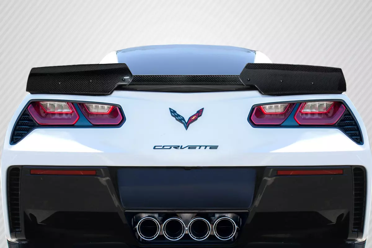 2014-2019 Chevrolet Corvette C7 Carbon Creations Wickerbill Rear Wing Spoiler 3 Piece (S) - Image 1