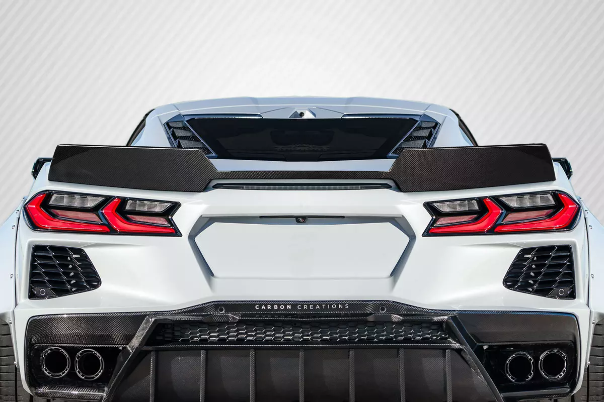 2020-2023 Chevrolet Corvette C8 Carbon Creations Gran Veloce Wicker Bill Rear Wing Spoiler 1 Piece - Image 1