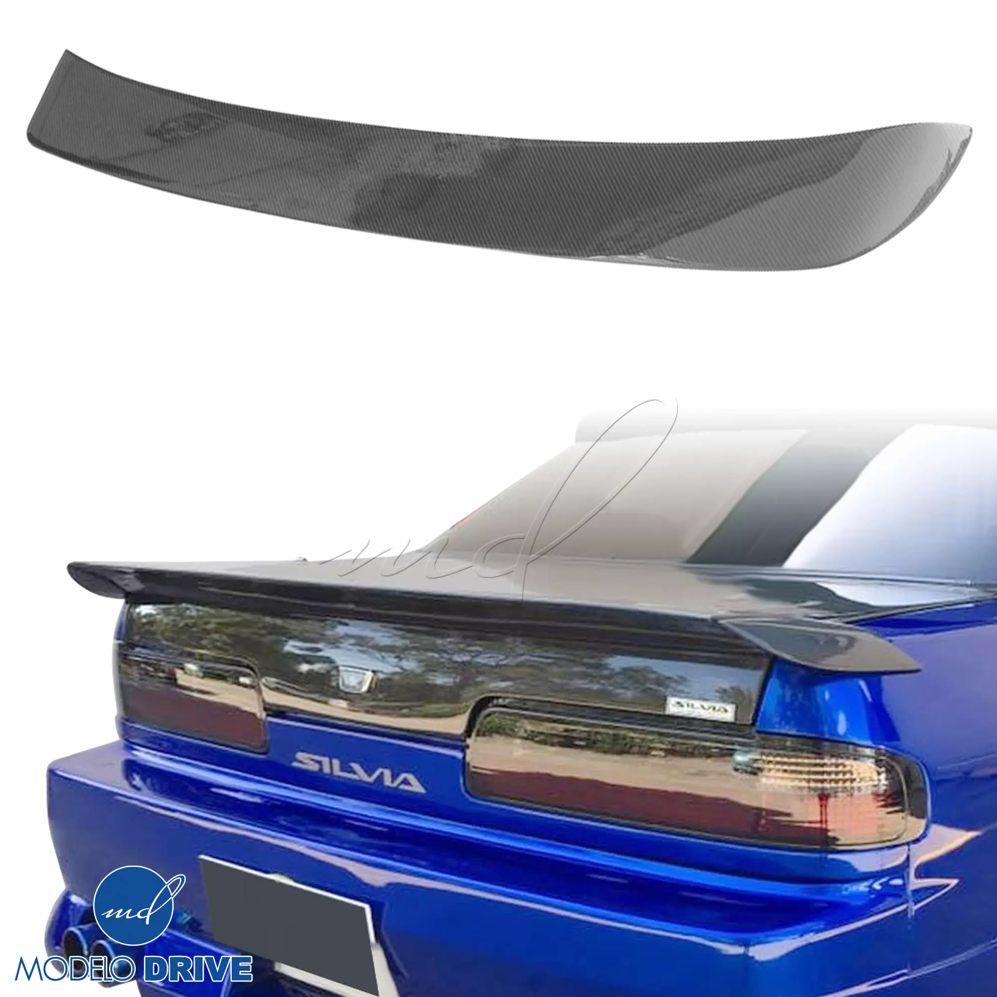 ModeloDrive Carbon Fiber DMA Trunk Spoiler Wing > Nissan 240SX 1989-1994 > 2dr Coupe - Image 7